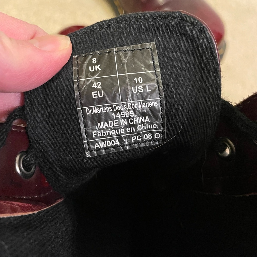 Dr. Martens Cherry Red Vegan Leather Footwear - Picture 3 of 7